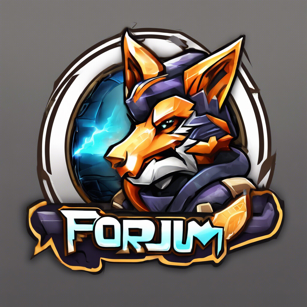 a video game themed logo design for a forums site named Forum Jogos, with Sammy watermarked subtly