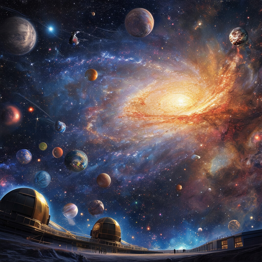 una sobrecogedora representación de las monumentales contribuciones del observatorio James Webb a la astronomía, revelando la existencia de galaxias desconocidas y una gran cantidad de exoplanetas inexplorados