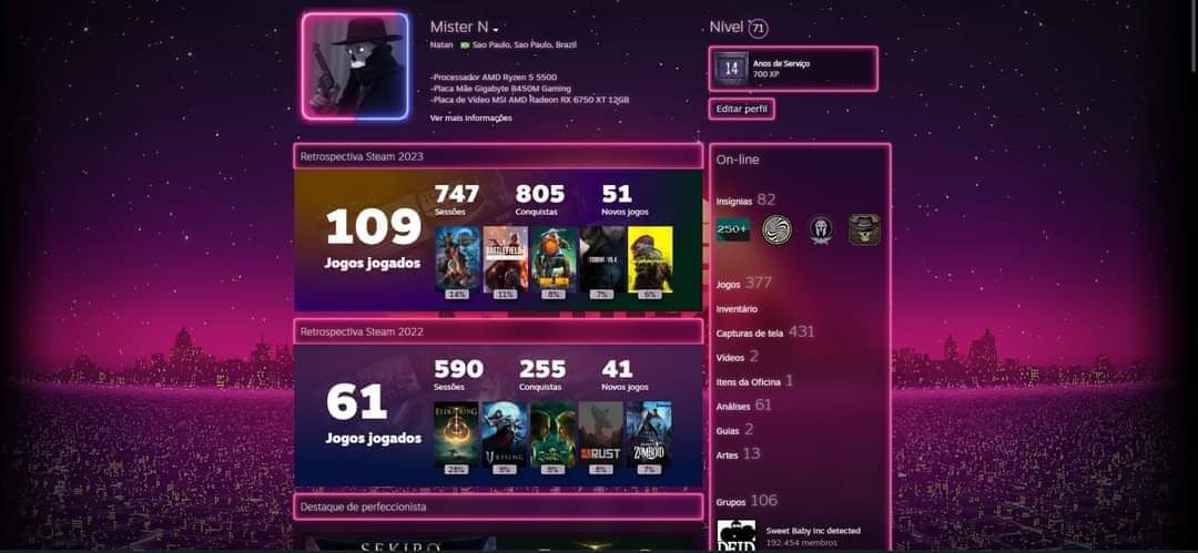 perfil Steam personalizado