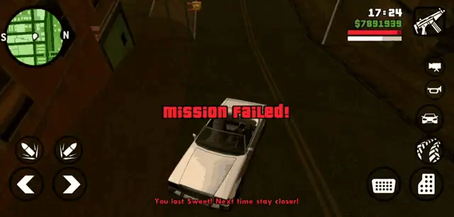 GTA San Andreas: Mission Failed! Lost Sweet